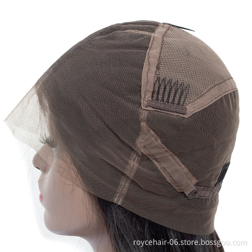 Cheap 10a  Raw Indian Human Hair Transparent Glueless  150% Density Straight  Full Lace Wigs Vendor